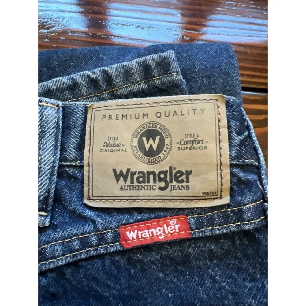 Wrangler Jeans Mens 36 X 32 Dark Wash Regular Fit Western Denim Cowboy Straight
